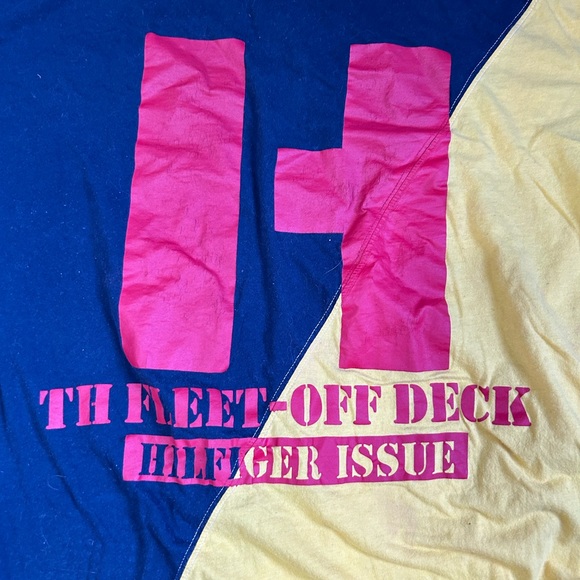 Tommy Hilfiger tee shirt dress vintage retro color-block patch XL Off Deck - Picture 4 of 7